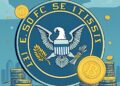 Illustration of US securities regulation blocking a crypto fundraising path for token issuers