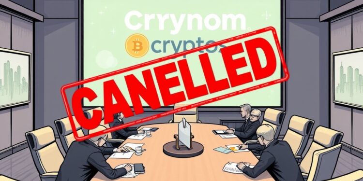 Canceled corporate crypto treasury deal illustration