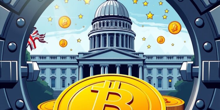 United States Strategic Bitcoin Reserve concept with a government vault