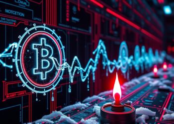 Disrupted blockchain network nodes with red alert visuals, representing a week-long outage and lost staking rewards