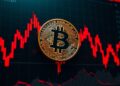 Bitcoin price chart falling as global bond yields rise