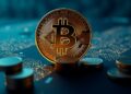 Bitcoin coin set against global central bank reserves and world currencies