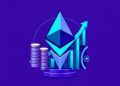 Ethereum with rising staking rewards chart representing Bitmine treasury growth
