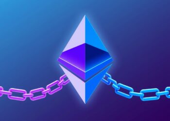 Ethereum logo splitting into two chains representing diverging wallet standards