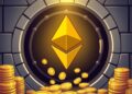 Ethereum coins leaving an exchange vault representing historic ETH outflows and supply scarcity