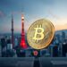 Bitcoin against Japanese bond market and Tokyo skyline representing macro pressure on BTC
