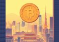 Tokenized Korean stock equities on blockchain with Seoul skyline