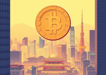 Tokenized Korean stock equities on blockchain with Seoul skyline