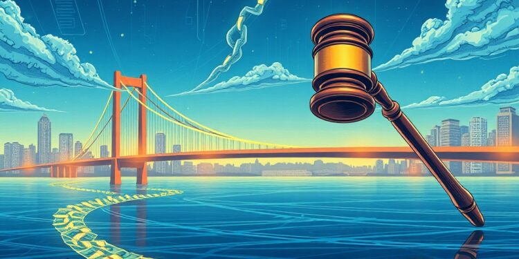 Cross-chain DeFi security lawsuit and network outflows illustration