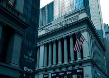 Traditional stock exchange imagery merging with crypto, representing a Nasdaq-Kraken partnership