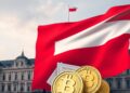 Poland parliament and crypto regulation policy concept illustration