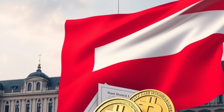 Poland parliament and crypto regulation policy concept illustration