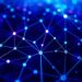 Glowing network of interconnected nodes and validator lines representing blockchain decentralization