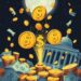 Stablecoin tokens flowing into US Treasury bonds representing dollar dominance