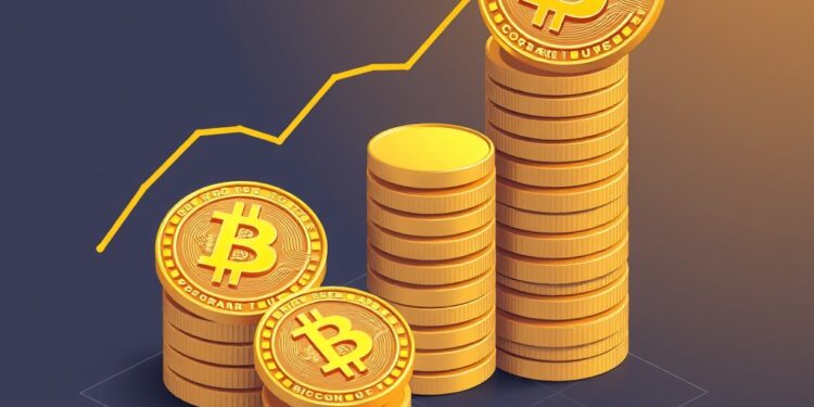 Illustration of corporate Bitcoin treasury accumulation