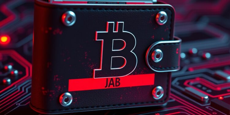 Hardware crypto wallet data breach and privacy warning concept illustration