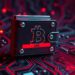 Hardware crypto wallet data breach and privacy warning concept illustration