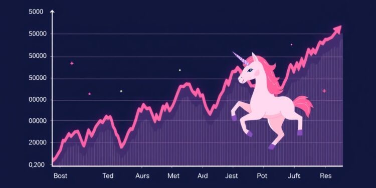 Uniswap decentralized exchange record trading volume chart