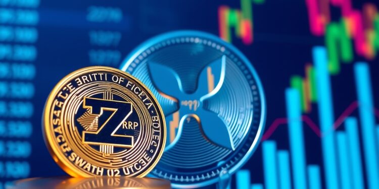 XRP Ripple coin beside ETF investment inflow charts