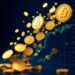 Stream of altcoins flowing into a cryptocurrency exchange with trading charts