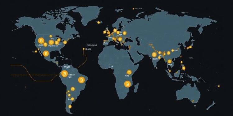 Bitcoin mining hashrate concentrated in three countries