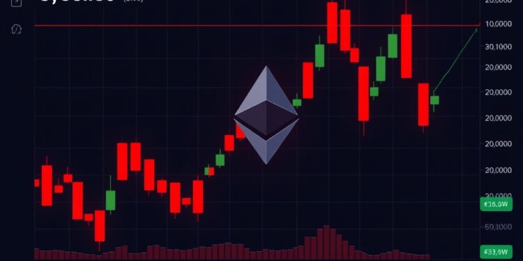 Ethereum price chart falling toward long liquidation levels